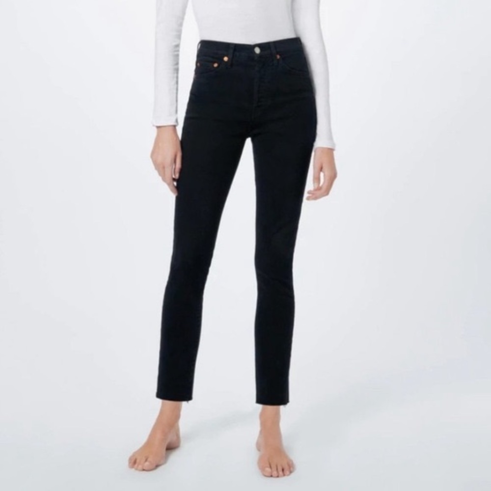 RE/DONE 90s High Rise Ankle Crop Skinny Jeans Size 30